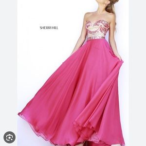 Sherri Hill Pink Gown 1942 Formal Prom Dress